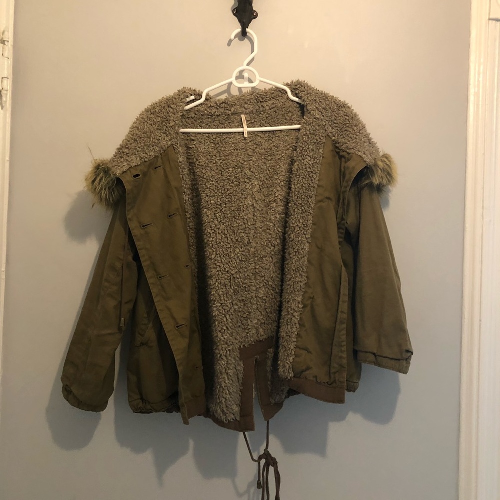 Green free people parka